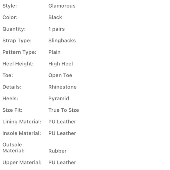 Square Toe Rhinestone Detail Black Heels - Picture 4 of 4